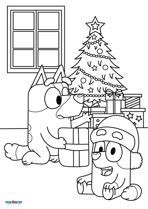 Free Printable Bluey Christmas Coloring Pages For Kids