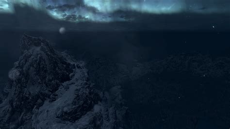 The Elder Scrolls V Skyrim Aurorae Mountains Snow Hd Wallpaper