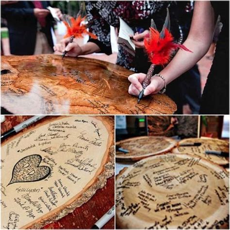 I am setting up my mock table for guest signing and cards…i am going to use wooden letters on the table….should i use lord & lady( instead of mr. 15 Wood Wedding Guest Books You'll Love | Roses & Rings