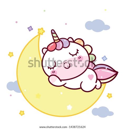 Cute Unicorn Vector Pony Cartoon On Stok Vektör Telifsiz 1438721624