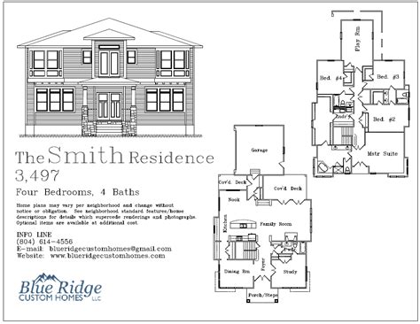 3497 Sqft 4 Bedroom 4 Baths Smith 1 Blue Ridge Custom Homes Llc