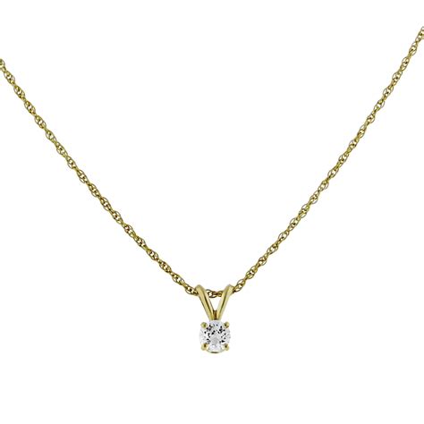 You will be notified if this item becomes available. 14k Yellow Gold Round Brilliant Diamond Pendant Necklace