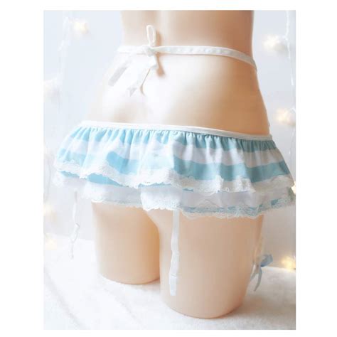 Joyralcos Japanese Striped Panties Bikini Cotton Anime Blue Pink