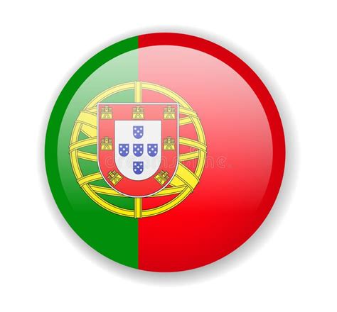 Portugal Flag Round Bright Icon On A White Background Stock