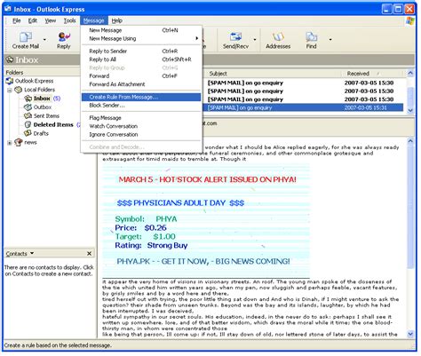 Chost Spam Filtering In Outlook Express
