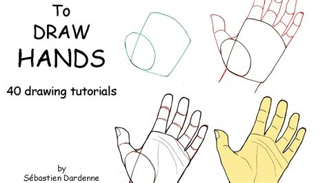 How to draw hands and construct hands from scratch! How to draw Hands. 40 drawing tutorials. by Sébastien ...