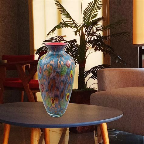 Dale Tiffany Tesoro Multi Colored Hand Blown Art Glass Vase Av21009