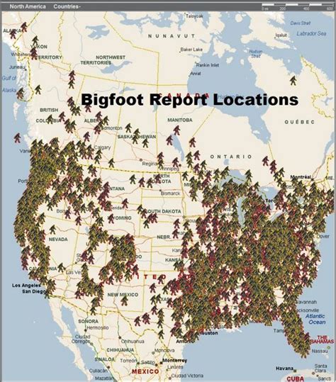 Usa Bigfoot Sightings Location Chart 2015 Bigfoot Pinterest