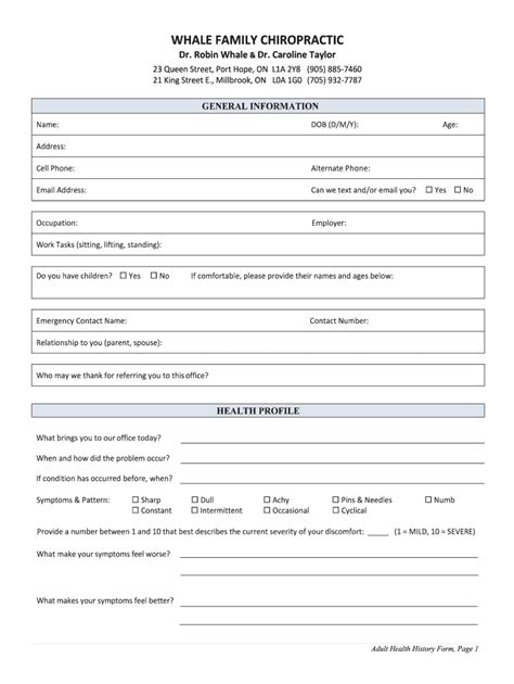 Adult Health History Form Fill Out And Sign Online Dochub