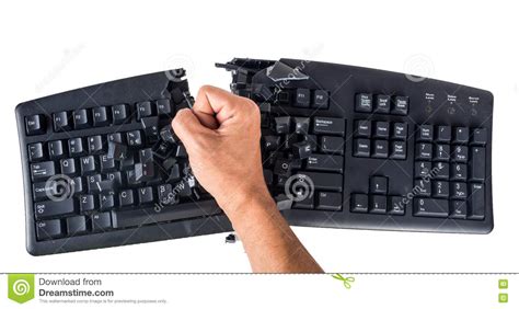 Keyboard Smashed By Angry User Stock Photo Image Of Broken Data