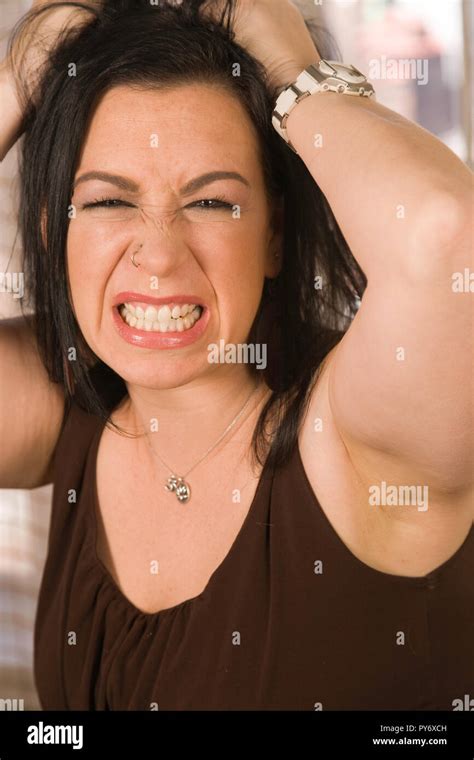 Young Woman Gritting Teeth Hi Res Stock Photography And Images Alamy