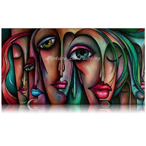 Mintura Art Hand Painted Canvas Oil Painting People Sex Girl Big Eyes