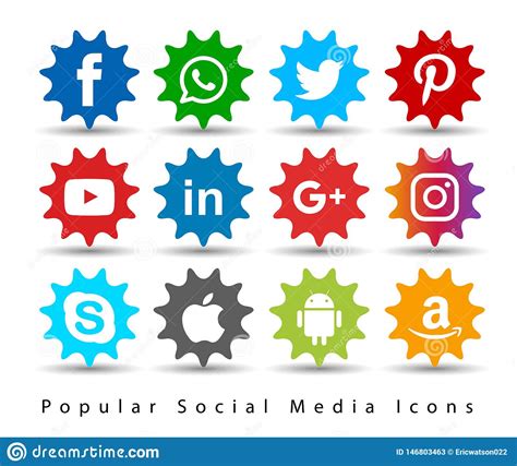 Popular Social Media Icons Editorial Stock Photo Illustration Of