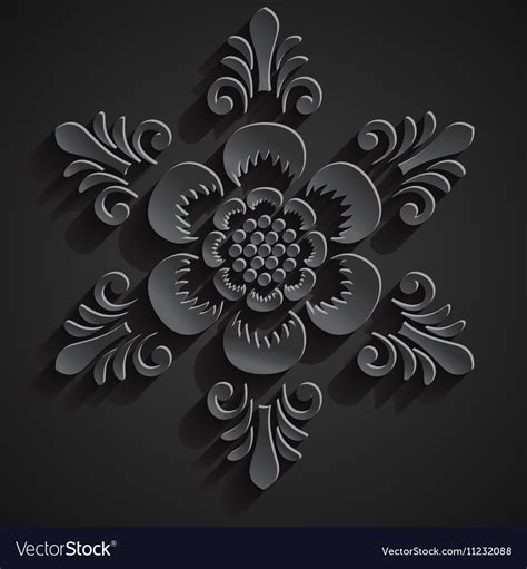 Traditional Balinese Ornament Stone Flower Vector Image