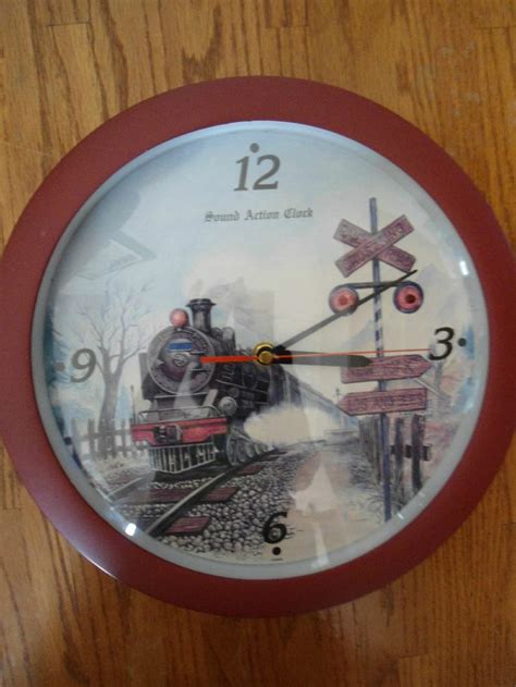 Novelty Railroad Train Wall Clock With Hourly Train Sound Effects