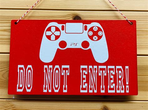 Do Not Enter Sign Gaming Sign Gamer Door Sign Kids Gaming Etsy