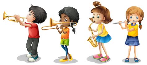 Kids Playing Musical Instruments 417976 Vector Art At Vecteezy