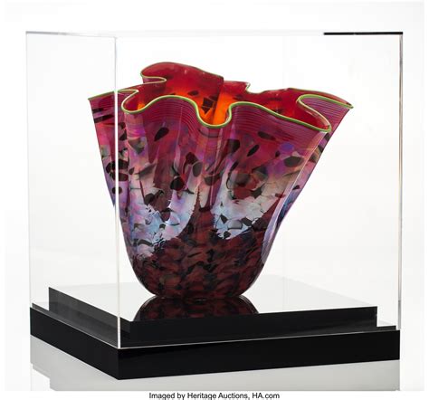 Sold Price Dale Chihuly American Born 1941 Ruby Macchia Vase With