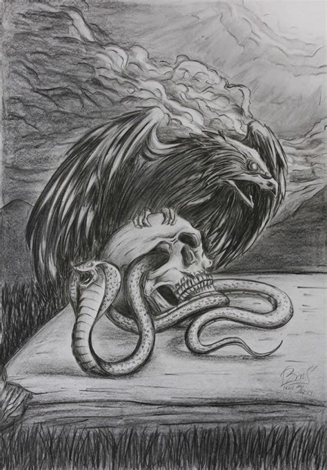 A Crow A Snake And A Skeleton By Wyawy On Deviantart