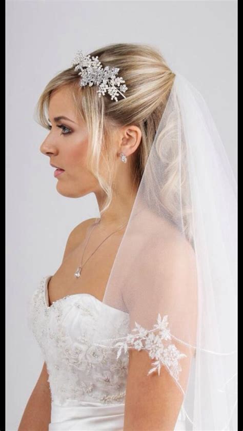 Pin By Emma Eades On Bride Hair Half Up Veil Hairstyles Wedding Veil