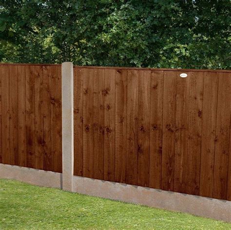 3ft High Forest Featheredge Fence Panel Brown Pressure Treated