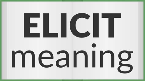 Elicit Meaning Of Elicit Youtube