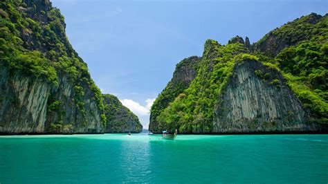 Thailand Thai Sea Sky Beach Island Boat Ship Green Water