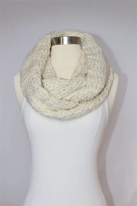 Chunky Infinity Scarf Cream By Suiteideas On Etsy Chunky Infinity
