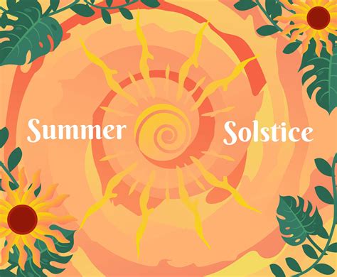 Summer Solstice Vector With Sunflower Vector Art And Graphics