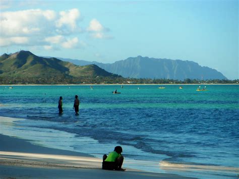 Kailua Beach Park On The Windward Side Of Oahu Beach Local Kailua