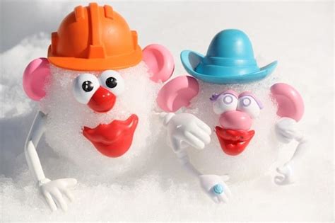 Potato Heads In The Snow Happy Hooligans Winter Play Idea For Kids
