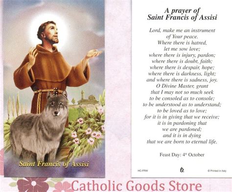 St Francis Of Assisi Peace Prayer Of Saint Francis Paperstock Holy