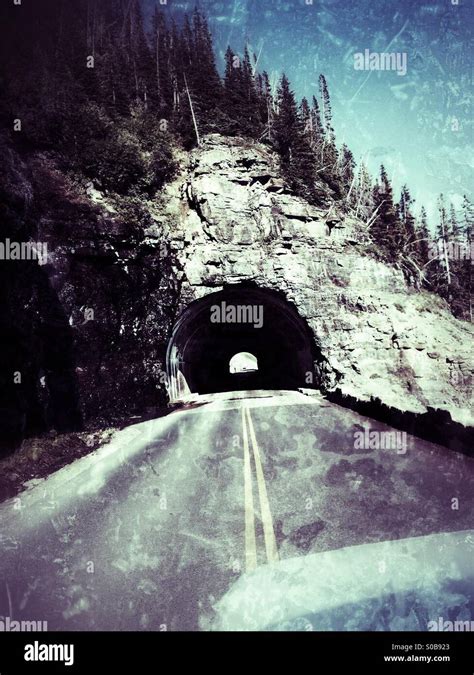 Car Road Tunnel Through Mountains Stock Photo Alamy