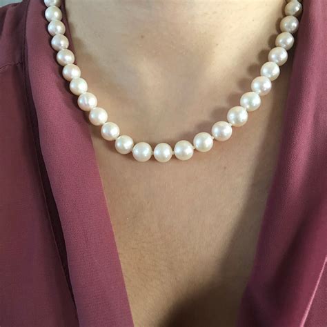 Genuine Single Strand Cultured In Freshwater Pearl Necklace Etsy