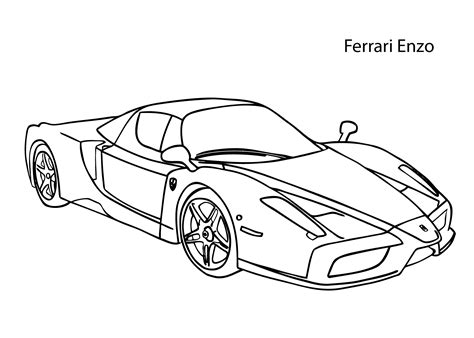 Super Car Ferrari Enzo Coloring Page Cool Car Printable Free Race Car