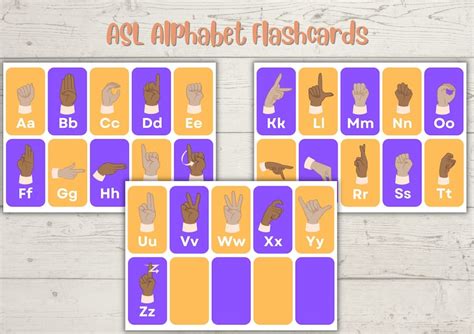 Printables Sign Language Alphabet Flashcards Asl Flash Cards Etsy