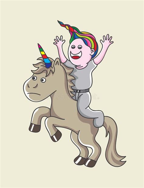 Boy With Unicorn Stock Vector Illustration Of Icon Clip 58370450