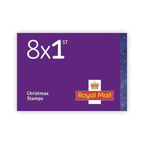 8 X 1st Class Christmas Postage Stamps In Book Cards