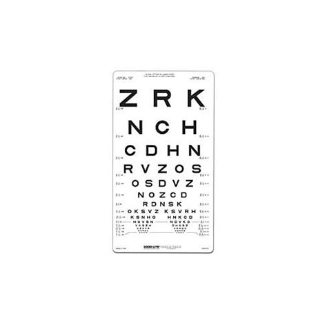 Good Lite Distance Vision Eye Chart Good Lite® 10 Foot Mck87352500