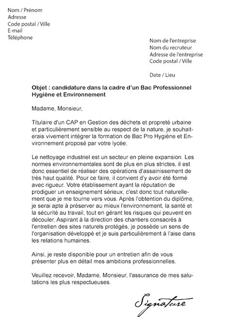 Lettre de motivation ingénieur environnement  laboitecv.fr