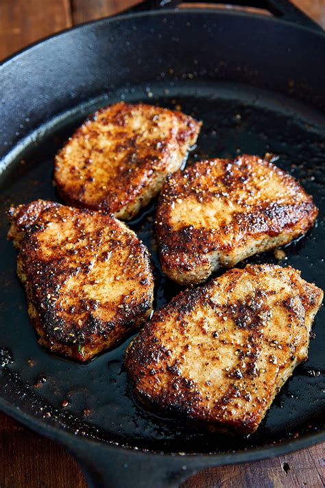 There is a bone running along one side and sometimes a layer of fat on the outside. Delicious, tender and juicy pan-fried boneless pork chops ...