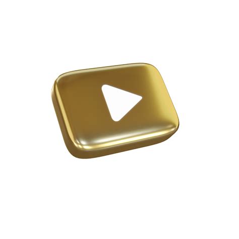 Golden Youtube 3d Render Icon 9826618 Png