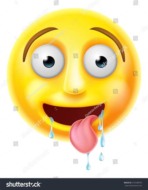 Cartoon Emoji Emoticon Drooling His Tongue Stock Vector Royalty Free