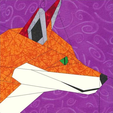 Freddy The Fox Easy Foundation Paper Pieced Quilt Pattern Etsy