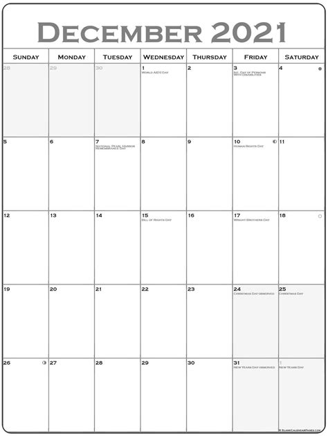 Downloads are subject to this site's term of use. December 2021 Vertical Calendar | Portrait