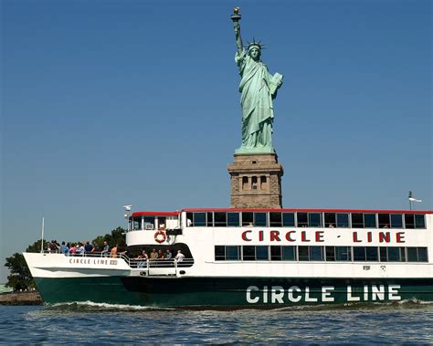 Pier 83 new york, ny ( map ). Circle Line Sightseeing Cruise Boat at Statue of Liberty ...