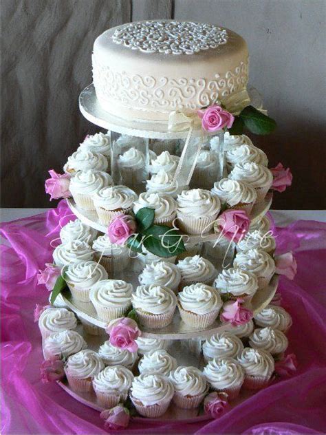 Ivory And White Wedding Cupcake Tower Bu Sugar And Nice Cupcake Tower