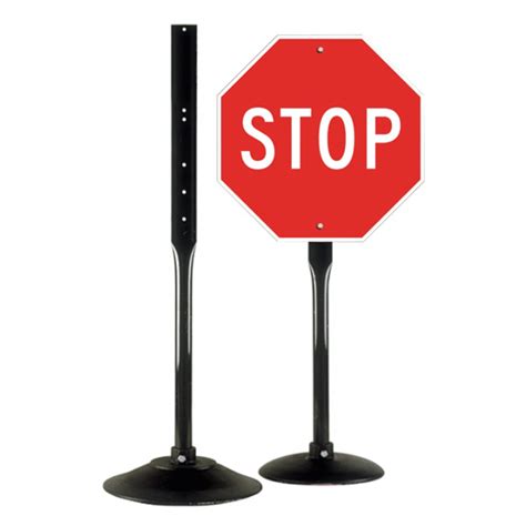 Cast Iron Sign Stand 4 Foot Steel Post Use Anywhere Black