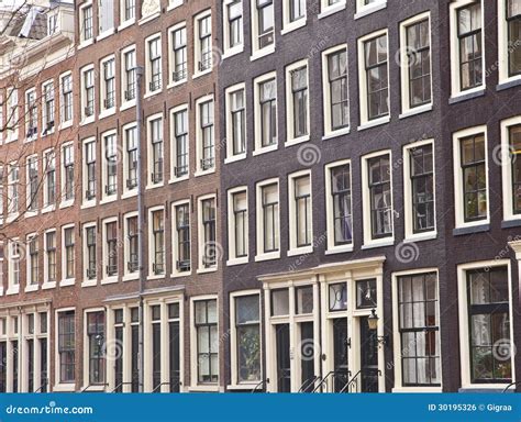 Vista Alle Case Olandesi Tipiche A Amsterdam Fotografia Stock