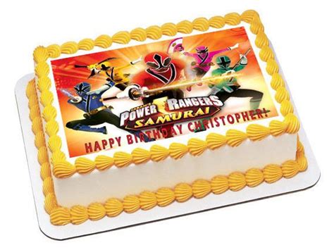 Power Rangers Samurai Edible Birthday Cake Topper Or Cupcake Topper
